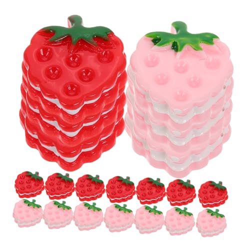 ERINGOGO 20stücke Mini Erdbeer-Kekse Charms Aus Harz Für Bastelprojekte Und Verzierungen Süße Erdbeer-Kekse Für Handyhüllen Und Scrapbooking-Dekorationen ERINGOGO 20stücke Mini Erdbeer-Kekse Charms Aus Harz Für Bastelprojekte Und Verzierungen Süße Erdbeer-Kekse Für Handyhüllen Und Scrapbooking-Dekorationen von ERINGOGO