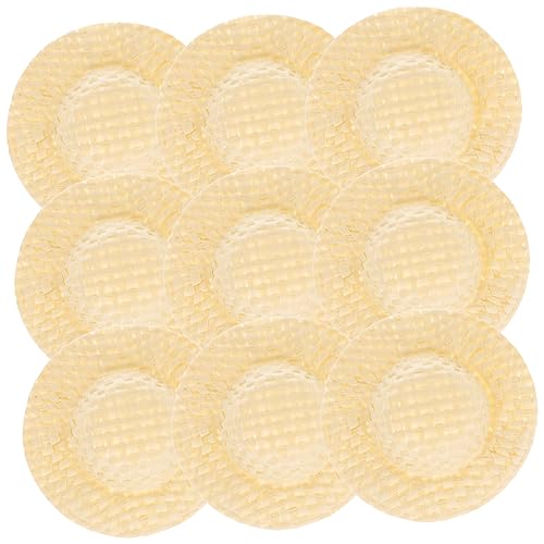 ERINGOGO 20stücke Miniatur Puppenhüte Teiliges Gewebte Papierhüte Für DIY-Dekoration Und Foto-Requisiten Für Puppenhaus Und Bastelprojekte Beige von ERINGOGO