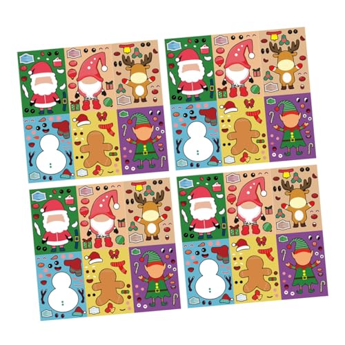 ERINGOGO 24 Blatt Teiliges Weihnachts Puzzle Sticker aus DIY Lernspielzeug für Jungen und Mädchen Festliche Bastelaufkleber für Weihnachten Partydekoration und Geschenkidee von ERINGOGO