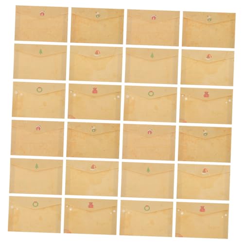 ERINGOGO 24 Stück Kraftpapier Umschläge Retro Einladung Kuverts für Hochzeit Geburtstag Weihnachten Design Hochwertige Verarbeitung Passend für Grußkarten und Einladungen von ERINGOGO