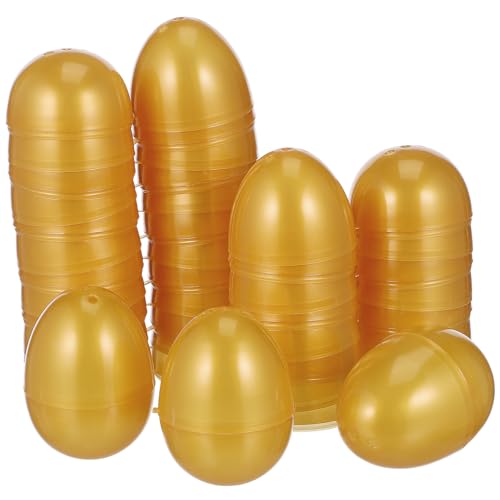 ERINGOGO 24 Stück Teiliges Goldene Kunststoff Eier zum Befüllen Wiederverwendbar für Ostern Party Raffle Egg Kleine Geschenkverpackung Spielspaß von ERINGOGO