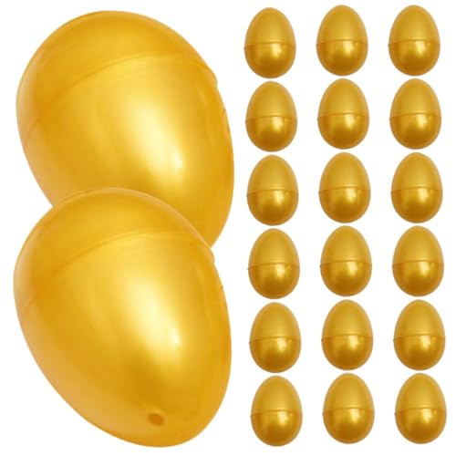 ERINGOGO 24 Stück Teiliges Goldene Kunststoff Eier zum Öffnen Wiederverwendbar Sichere Candy Boxen und Partygeschenke Geeignet als und von ERINGOGO