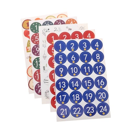 ERINGOGO 25 Blatt Teiliges Selbstklebende Weihnachtsaufkleber Runde Geschenkbeutel und Glasflaschen Dekorationssticker Umweltfreundlich Ablösbar zum Versiegeln und Verzieren von von ERINGOGO