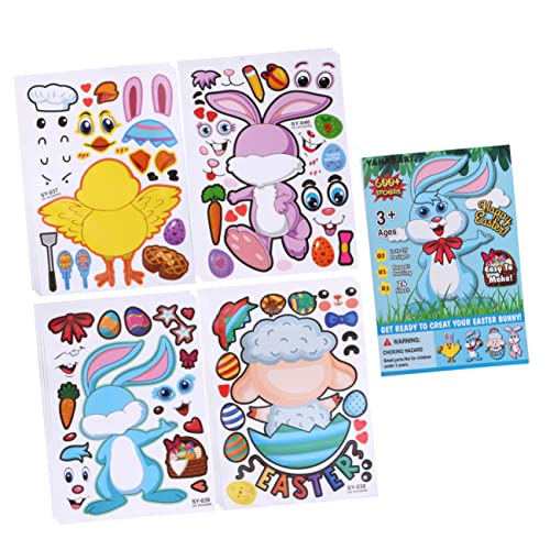 ERINGOGO 25blätter DIY Ostern Sticker Mit Mix Match Motiven Für Junge Mädchen Für Bastelprojekte Und Partys Um Kreativität Zu Fördern Und Spaß Zu Haben von ERINGOGO