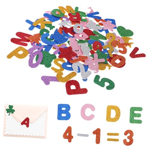 ERINGOGO 296 Stück Teiliges Glitter Sticker mit Selbstklebenden Buchstaben Zahlen und Tiermotiven für Scrapbooking DIY Bastelprojekte Kinderbeschäftigung und Kreative Dekoration von ERINGOGO