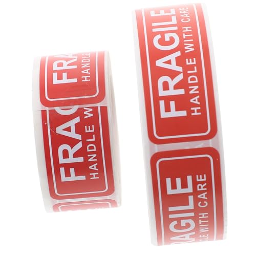 ERINGOGO 2Rollen Zerbrechliche Warnaufkleber für Versand Selbstklebende Etiketten für Sicheres Verpacken Transport von Zerbrechlichen Gegenständen von ERINGOGO