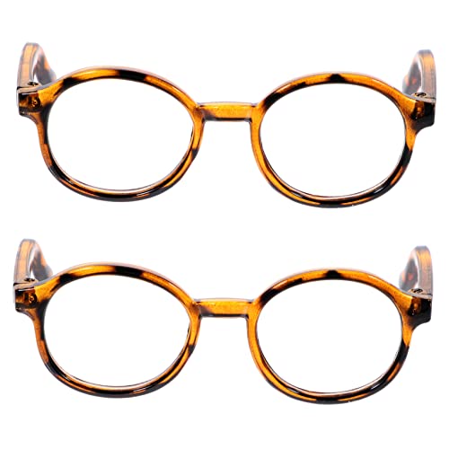 ERINGOGO 2Stücke Zierpuppenbrille Im Leoparden Design Transparente Brille Für Puppen Und Stilvolle Requisiten Für Kreative Dekorationen von ERINGOGO