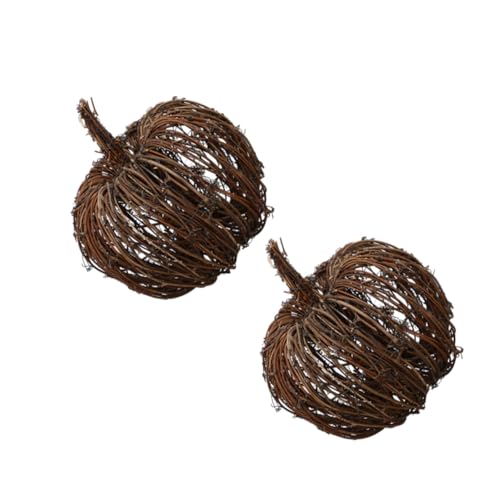 ERINGOGO 2stücke Rattankürbisornament Gewebt Für Tischdekoration Halloween-partyschmuck Kürbisschmuck Natürliche Textur Erntedankfestcoration ERINGOGO 2stücke Rattankürbisornament Gewebt Für Tischdekoration Halloween-partyschmuck Kürbisschmuck Natürliche Textur Erntedankfestcoration von ERINGOGO