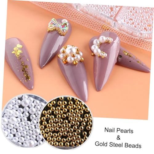 ERINGOGO 3 Boxen Maniküre Perlen Stahlkugeln DIY Nail Art Dekorationen Klassische Halbrunde Metallperlen Einfach Anzuwenden für Natürliche und Künstliche Nägel für Zuhause und Salon ERINGOGO 3 Boxen Maniküre Perlen Stahlkugeln DIY Nail Art Dekorationen Klassische Halbrunde Metallperlen Einfach Anzuwenden für Natürliche und Künstliche Nägel für Zuhause und Salon von ERINGOGO