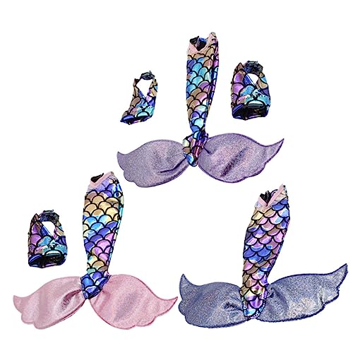 ERINGOGO 3 Sets Mädchenpuppe Meerjungfrau Freizeitkleider Kleider Puppenkleider Kleidung Für Puppen Kleidung Kompakte Puppenkleidung Puppenzubehör Meerjungfrauenstil Kleid Puppe Foto von ERINGOGO