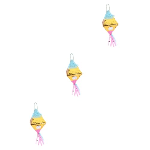 3 Stk Piñata Geschenk Für Kinder Foto-requisiten Spiel-requisiten Für Kinder Pinata-süßigkeitsspielzeug Outdoor-geschenk Zusammenklappbarer Strandkorb Ostern Quaste Draussen Papier von ERINGOGO
