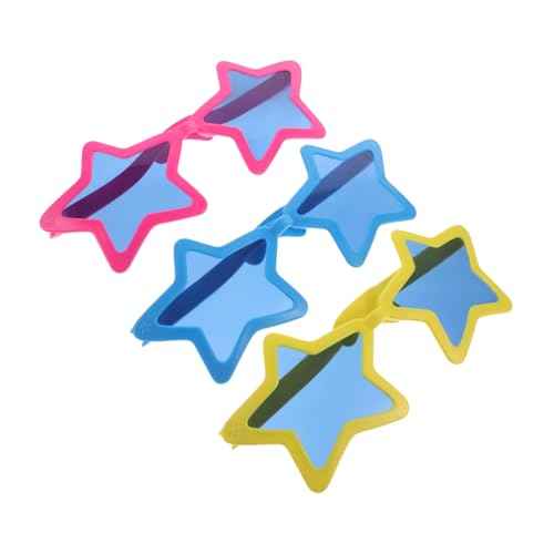 ERINGOGO 3 Stück Extravaganter Sommerstrand Sternbrille Große Auffällige Sonnenbrille für Hawaii Partys Foto Props und Kinderfeiern Lustige und Tropische Partydekoration von ERINGOGO