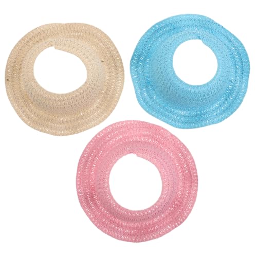 ERINGOGO 3 Stück Miniatur Puppenhüte Aus Stroh Für Selbstgemacht Bastelarbeiten 17cm Atmungsaktive Strandhüte Handgefertigte Sonnenaccessoires Für Puppen Vielseitige Ankleidezubehör von ERINGOGO