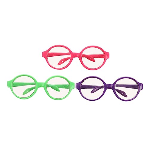 ERINGOGO 3 Stück Puppenbrille Puppe Puppengläser Dekore Puppe Putzbrille Babyspielzeug Puppe Mit Brille Doll Brille Minipuppen-kostümbrille Funkeln Plastik von ERINGOGO