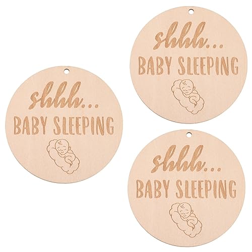 ERINGOGO 3 Stück -Schlaf-Zeichen Schlafschild Schlafzeichen Veranda Oh dekoration schlafzimmer bedroom decoration Türschild für Schlafzimmer babyzimmer schild zum aufhängen Holz Khaki von ERINGOGO