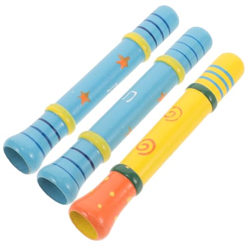 ERINGOGO 3 Stück Teiliges Holzpfeifen Spielset für Buntes Pädagogisches Musikinstrument Kreativität und Musikalischem Potenzial Geeignet für Jungen und Mädchen Zufällige Zufällige Farbe von ERINGOGO