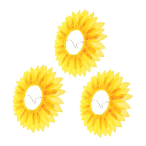 ERINGOGO 3 Stück Teiliges Sonnenblumen Kopfschmuck für Lustige Sonnenblumen Haube als Party und Cosplay Requisite Gelb Leichter und Bequemer Kopfschmuck mit Kreativem Zufällige Farbe von ERINGOGO