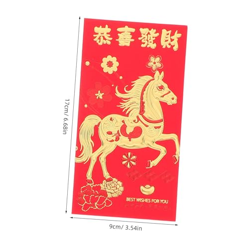 ERINGOGO 30 Stück Teiliges Chinesische Rote Umschläge Jahr Des Pferdes mit Kreativer Prägung für Frühlingsfest Traditionelle Neujahrs Geldumschläge Festliche Lucky Money Packets von ERINGOGO