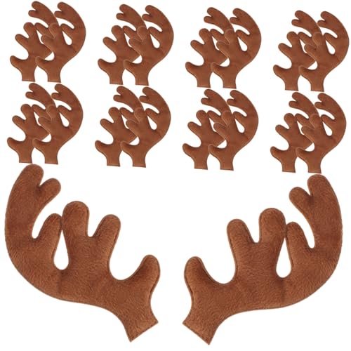 ERINGOGO 30 Stück Teiliges Filz Hirschgeweih Weihnachtsdekoration DIY Haar und Hut Accessoires Weiche Stoffgeweihe in Braun für Bastelprojekte und Festliche Kopfschmuck Einfach zu von ERINGOGO