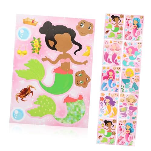 ERINGOGO 32 Blatt Selbstklebende Meerjungfrau Aufkleber Cartoon Sticker für DIY Bastelprojekte Scrapbooking und Dekoration von Meerjungfrauenfiguren ERINGOGO 32 Blatt Selbstklebende Meerjungfrau Aufkleber Cartoon Sticker für DIY Bastelprojekte Scrapbooking und Dekoration von Meerjungfrauenfiguren von ERINGOGO