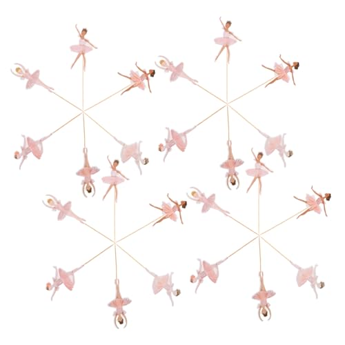 ERINGOGO 36 Stück Teiliges Ballerina Cake Topper Rosa Ballett Mädchen Tortendeko für Geburtstag Babyparty Hochzeit Ballett-themenfeiern Einfache Anwendung und Künstlerisches Design von ERINGOGO