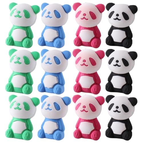 ERINGOGO 36 Stück Teiliges Panda Radiergummis für Bunte Radiergummis in Tierform Kreative Schulbedarf Schreibwaren Lustige Kleine Radierer für Schule und Malen von ERINGOGO