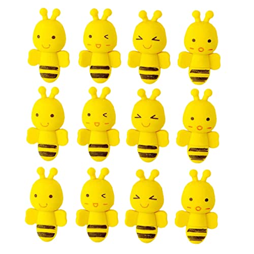 ERINGOGO 36Stücke Entzückende Bienengummi Radiergummis Mit Lustige Cartoon Bienen Radiergummis Für Malwerkzeuge Und Geschenkidee Für Schule Und Freizeit von ERINGOGO