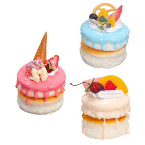 ERINGOGO 3Stücke Künstliche Kuchenmodell Gefälschte Dessertverzierungen für Fotografie Hochzeiten und Partys Leichte und Sichere Dekoration von ERINGOGO