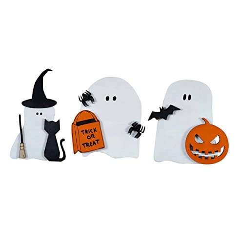ERINGOGO 3stücke Teiliges Aus Holz-Halloween-geistern Für Tischdekoration Rustikale Und Kreative Ornamente Für Halloween-Party Wohn Und Bürozubehör ERINGOGO 3stücke Teiliges Aus Holz-Halloween-geistern Für Tischdekoration Rustikale Und Kreative Ornamente Für Halloween-Party Wohn Und Bürozubehör von ERINGOGO