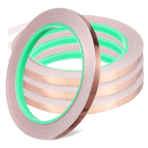 ERINGOGO 4 Rollen Kupferfolie Klebeband Selbstklebend Elektrisches Kupferband Leitfähiges Kupferfolienband für Basteln Reparatur Emi Abschirmung ERINGOGO 4 Rollen Kupferfolie Klebeband Selbstklebend Elektrisches Kupferband Leitfähiges Kupferfolienband für Basteln Reparatur Emi Abschirmung von ERINGOGO