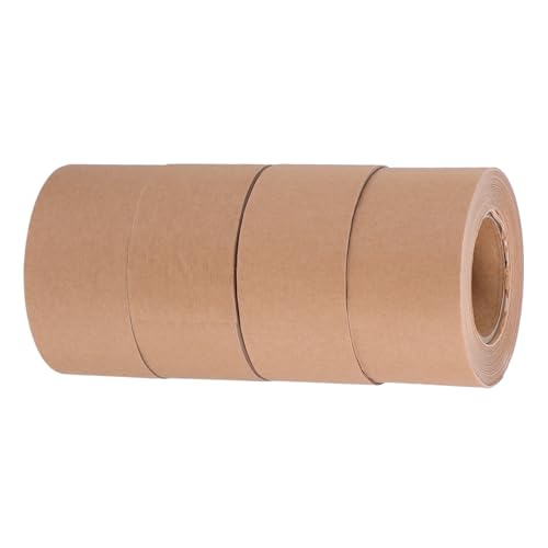 ERINGOGO 4 Rollen Wasseraktiviertes Kraftpapier Packband Verstärkt Beschreibbar Selbstklebend Temperaturbeständig Wasseraktivierte Haftung Vielseitig Zuschneidbar für Versand Umzug von ERINGOGO