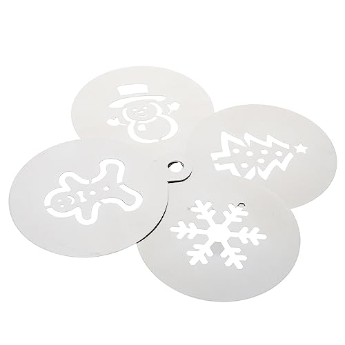 ERINGOGO 4 Stk. Teiliges Cake Stencils aus Edelstahl Weihnachts Schablonen für Kuchendekoration Kaffeelatte Art und Puderzucker Spray Wiederverwendbar für DIY Backen und Dessert Deko ERINGOGO 4 Stk. Teiliges Cake Stencils aus Edelstahl Weihnachts Schablonen für Kuchendekoration Kaffeelatte Art und Puderzucker Spray Wiederverwendbar für DIY Backen und Dessert Deko von ERINGOGO