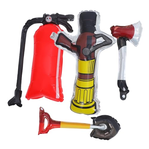 ERINGOGO 4stücke Feuerwehr-party-luftballons Aufblasbare Folienballons Feuerlöscher Und Schaufel-design Für Geburtstagsfeiern Und Feuerwehr-themen-dekorationen von ERINGOGO