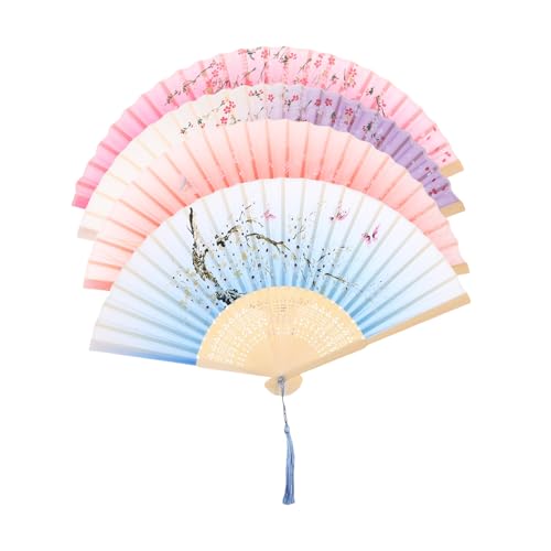 ERINGOGO 4 Stück Faltfächer Leicht Dekorativ Retro Handfächer für Damen Party Hochzeiten Outdoor Fotografie ERINGOGO 4 Stück Faltfächer Leicht Dekorativ Retro Handfächer für Damen Party Hochzeiten Outdoor Fotografie von ERINGOGO