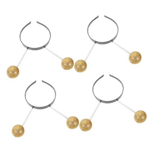 ERINGOGO 4 Stück Glitzerkugeln Haarreif mit Schwingenden Schaumstoffbällen Dekoratives Haarband für Damen und Mädchen für Halloween Karneval Cosplay und Partys von ERINGOGO