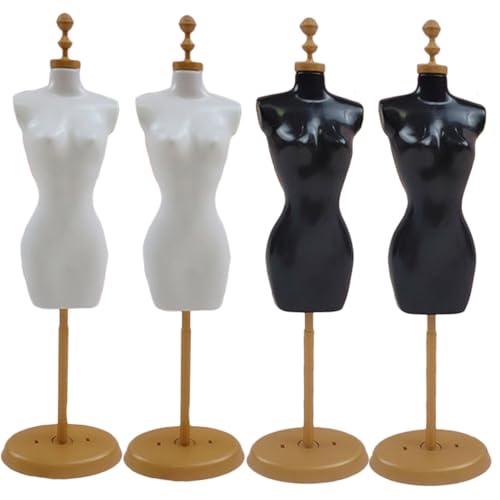 ERINGOGO 4 Stück Mini Puppenständer Hohe Halblange Modelle Mannequin Halter für Puppenkleidung als Tisch Desktop Dekoration DIY für Puppenfans von ERINGOGO