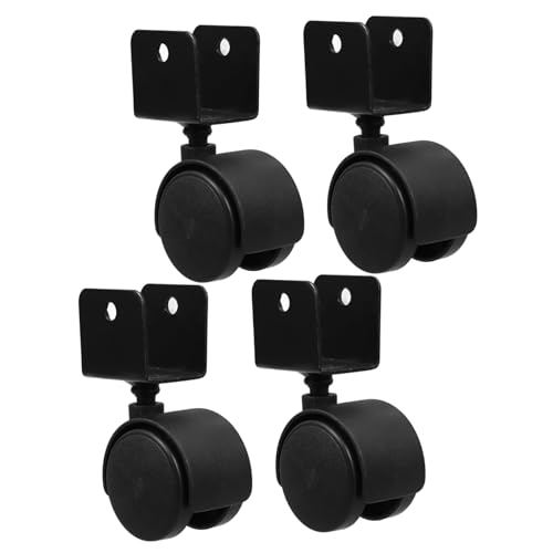 ERINGOGO 4 Stück Rollen für Kinderstühle Mini-Lenkrollen aufsteckbare Räder Kleine Zaubererräder Universalrad Rollenrollenbecher Rollen für Möbelbeine Möbelrollen für Teppiche Metall Black von ERINGOGO
