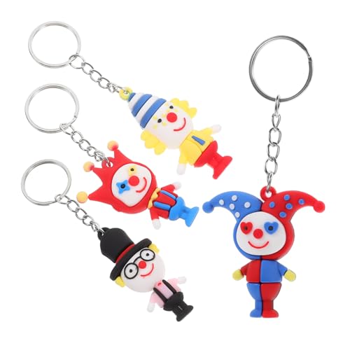 ERINGOGO 4 Stück Teiliges Clown Schlüsselanhänger mit Rucksackanhänger Einzigartiger Taschenanhänger Leichte Kompakte Deko als Partygeschenk und Modisches Accessoire von ERINGOGO