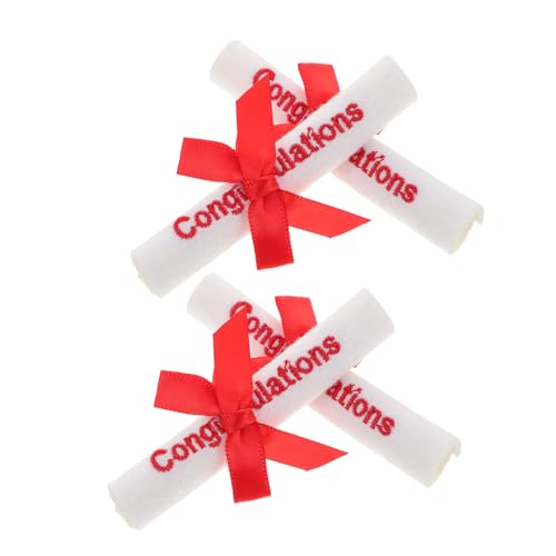 ERINGOGO 4 Stück Teiliges Mini Bestickte Pocket Diploma Graduation Party Deko Realistische Abschlusszertifikat Kompakte Abschlussfeier Accessoires für Saison von ERINGOGO