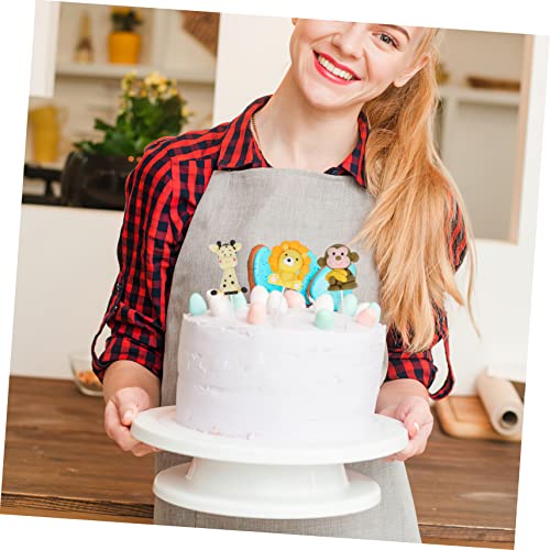 ERINGOGO 4 Stück Teiliges Waldtiere Tortendeko mit Panda Affe Giraffe Essbare Jungle Cake Picks für Kindergeburtstag Vielseitige Kuchendeko für und Schokoladenkuchen von ERINGOGO