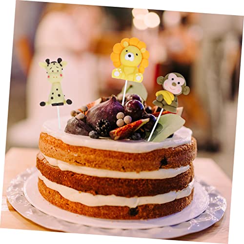 ERINGOGO 4 Stück Teiliges Waldtiere Tortendeko mit Panda Affe Giraffe Geburtstagskuchen Picks für Kindergeburtstag Dschungel und Tier Mottoparty Dekoration von ERINGOGO