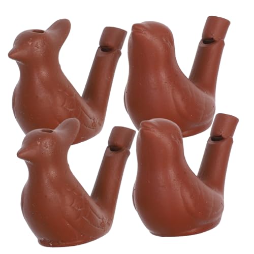 ERINGOGO 4 Stück Teiliges Wasser vogelpfeifen Handgefertigte Keramik Klare und Melodiöse Vogelklänge Tragbar für Outdoor Haustiertraining und Dekoration von ERINGOGO
