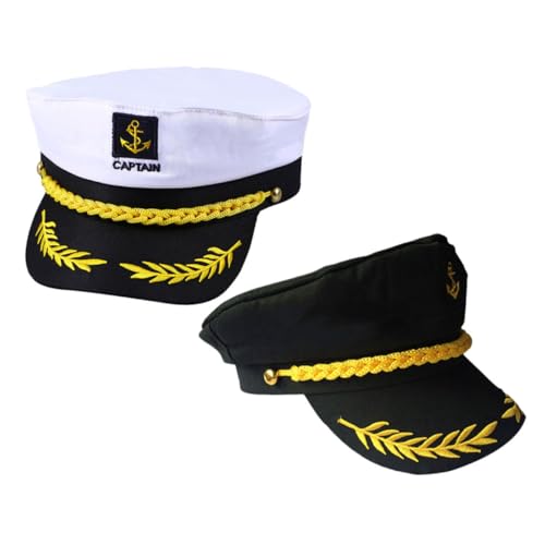 ERINGOGO 4 Stück Verstellbare Kapitänsmütze Segler Yacht Hut Marine für Karneval Cosplay Party Outdoor Sonnenschutz Herren Damen ERINGOGO 4 Stück Verstellbare Kapitänsmütze Segler Yacht Hut Marine für Karneval Cosplay Party Outdoor Sonnenschutz Herren Damen von ERINGOGO