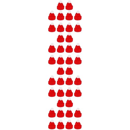 ERINGOGO 40 Stk Strumpffüller Mini-häkelmütze Miniatur-weihnachts-zylinder Gestrickte Weihnachtsmützen Weihnachtliches Tablettdekor Mini-strickpuppenmützen Puppenhüte Kind Klein Stirnband von ERINGOGO