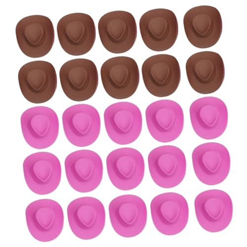 ERINGOGO 40 Stück Teiliges Miniatur Puppenhüte Filzartige Kleine Cowgirl Hüte Glatte Oberfläche Vielseitig für DIY Dollhouse Dekoration Sichere und Langlebige Mini Doll Hats für von ERINGOGO