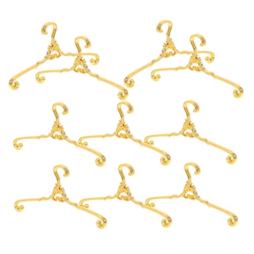 ERINGOGO 48 Stück Doll House Metall -Kleidung Rack Puppenkleiderbügel aus Metall Puppenhauskleidung hängen Kleiderständer für Puppen Miniaturbekleidungsbügel Mini-Kleiderbügel Golden von ERINGOGO