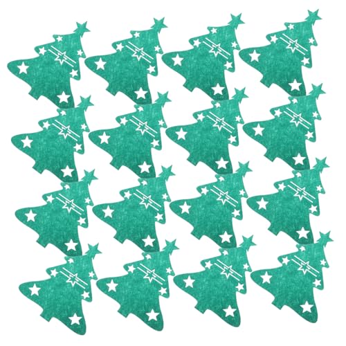 ERINGOGO 48 Stück Teiliges Weihnachtsbesteck Grün Filz Besteckhalter Weihnachtsbaumform Festliche Tischdekoration Bestecktaschen für Gabel Löffel Urlaub Feier von ERINGOGO