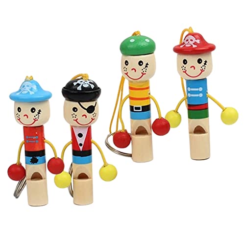 ERINGOGO 4 Stück Holz Piraten Pfeife für Kinder Cartoon Schlüsselanhänger Lernspielzeug für Partys und Vorschule ERINGOGO 4 Stück Holz Piraten Pfeife für Kinder Cartoon Schlüsselanhänger Lernspielzeug für Partys und Vorschule von ERINGOGO
