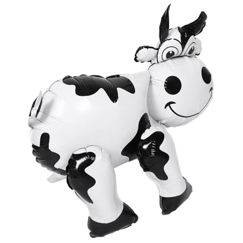 ERINGOGO 4d dreidimensionaler Kuhballon deko Kuhballons Kuh-Ballonbogen Cowboy-Luftballons Kuhballon Pastell Kuh Ballons Tierballon Cowgirl-Zahlenballons Kuhparty-Aktivitäten Aluminiumfolie von ERINGOGO