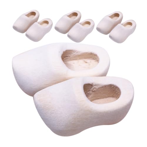 ERINGOGO 4paare Miniatur Holzschuhe Unlackierte Clogs Für Dekoration Blanko Holzschuhe Für Miniatur Handwerksprojekte Große Zubehör von ERINGOGO